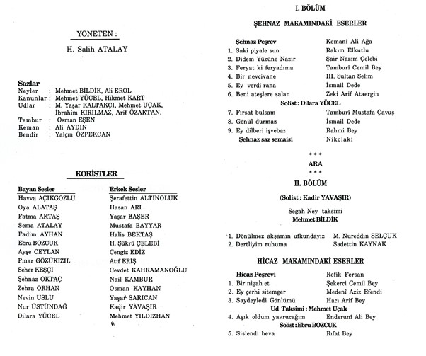 Kış Sezonu 1. Konseri - Şehnaz ve Hicaz Fasıl